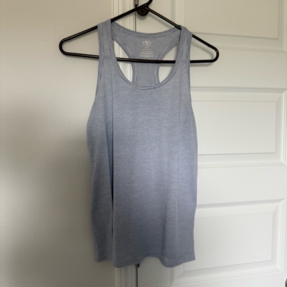 Athletic Works Light Blue Striped Racerback Tank - Picture 1 of 3